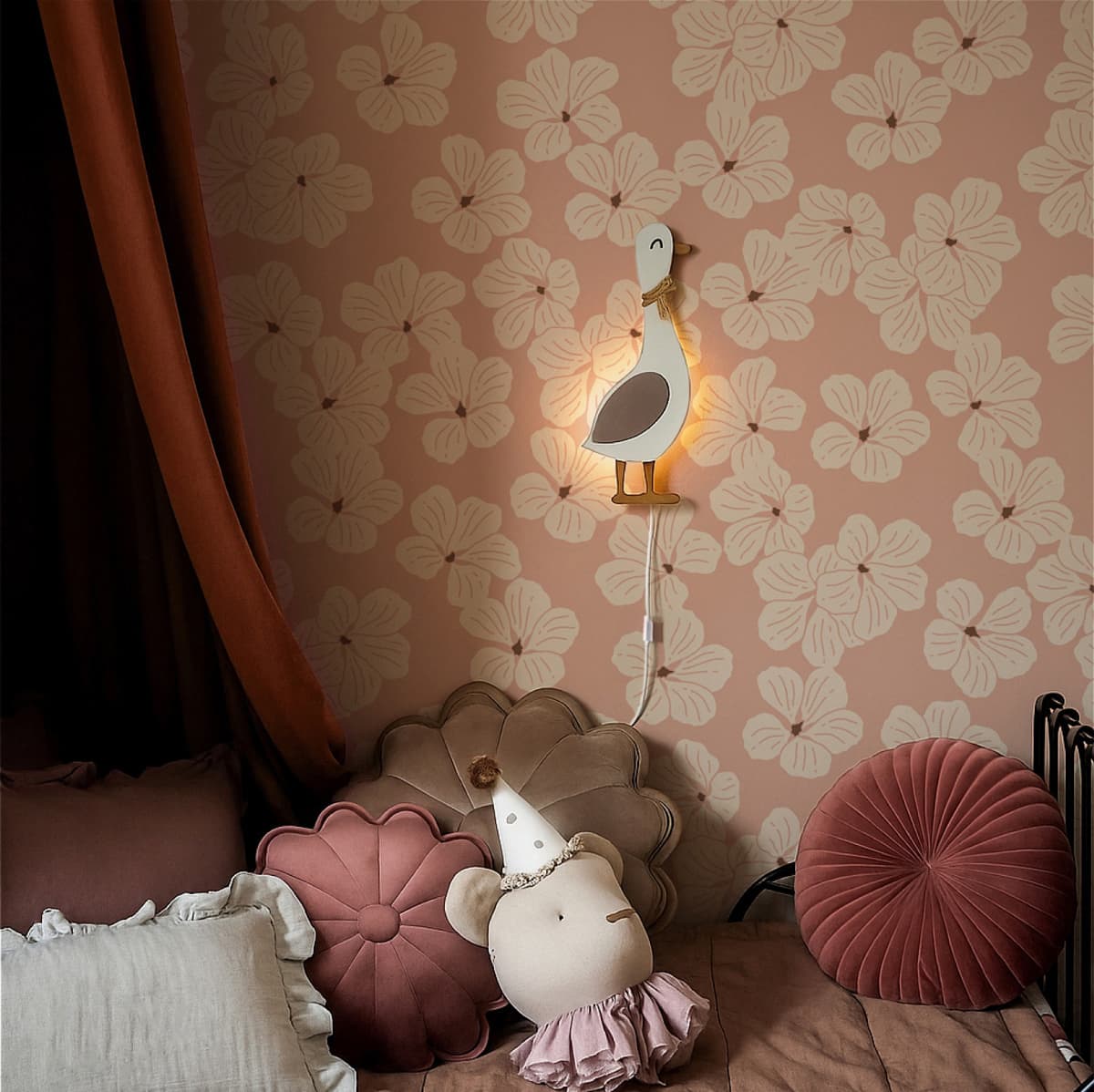 Papier peint floral fleurs pour chambre d'enfant